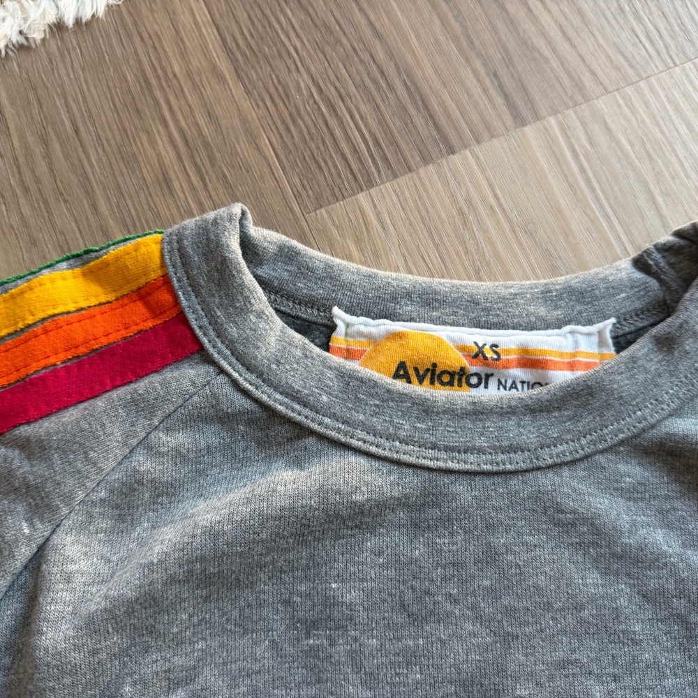 Aviator Nation Sweatshirt with Rainbow Stripes - Picture 2 of 3